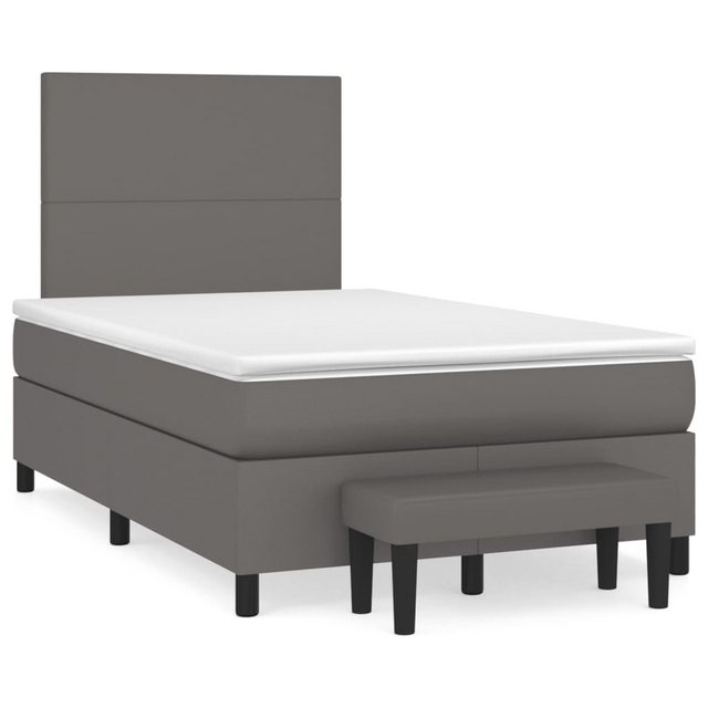 vidaXL Boxspringbett Boxspringbett mit Matratze und Fusshocker Kunstleder ( günstig online kaufen