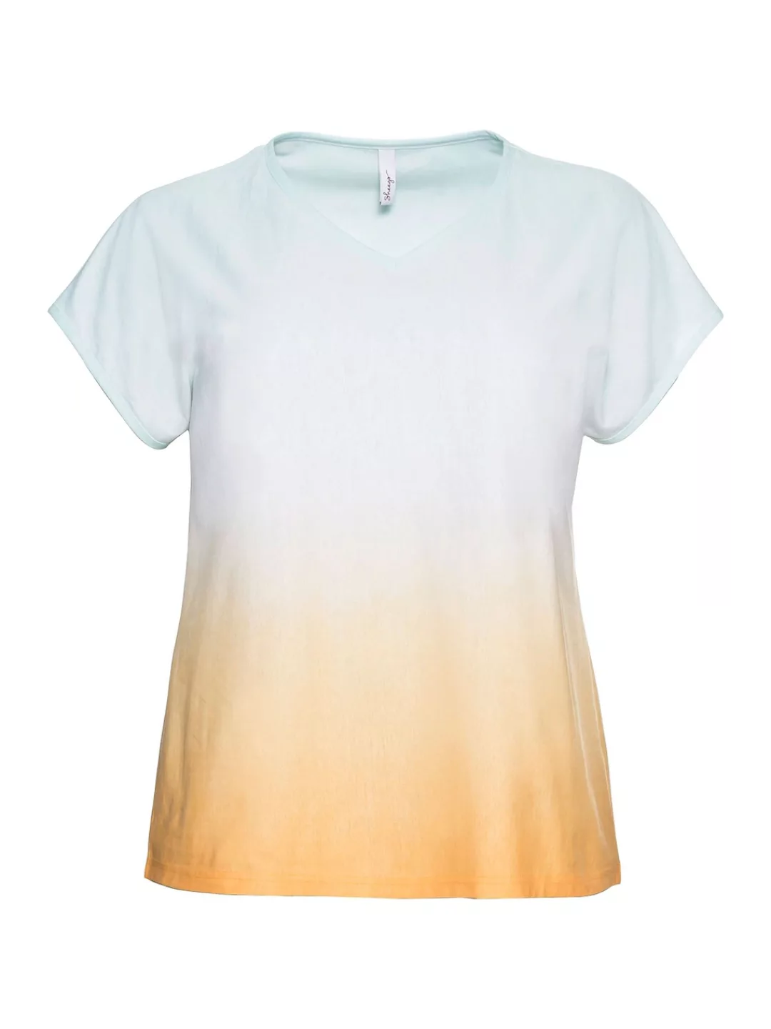 Sheego T-Shirt "Große Größen", in Batik-Optik und mit V-Ausschnitt günstig online kaufen