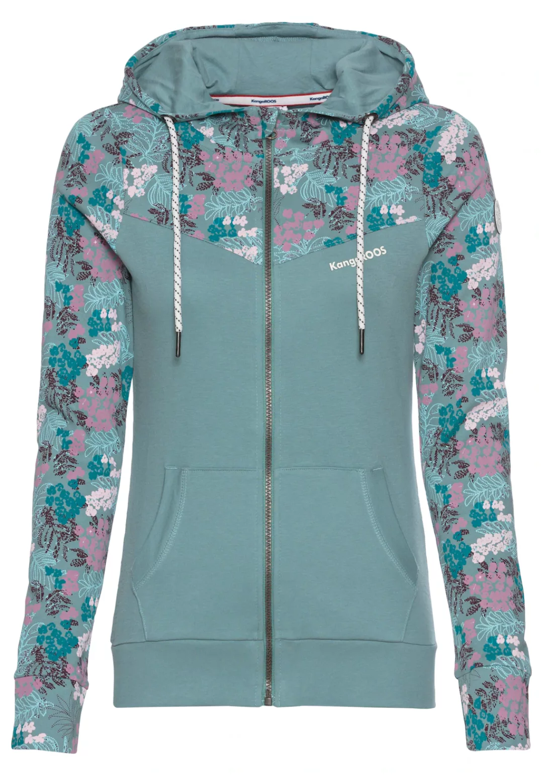 KangaROOS Kapuzensweatjacke, mit Blumenprint günstig online kaufen