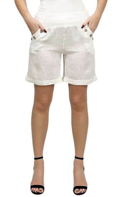 Mississhop Leinenhose 100 % Leinen Damen Shorts Leinenshorts Bermuda kurze günstig online kaufen