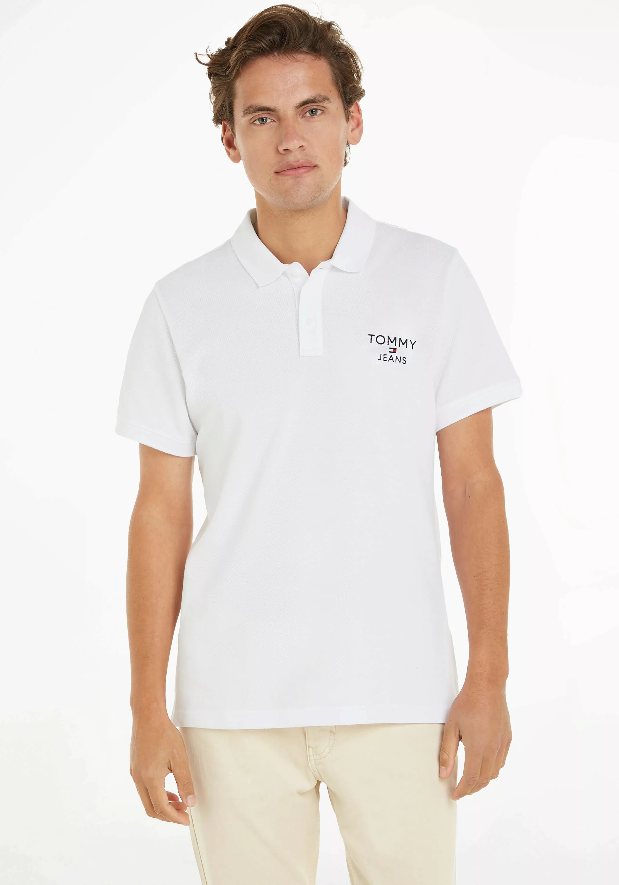 Tommy Jeans Poloshirt TJM SLIM CORP POLO mit Markenstickerei auf der Brust günstig online kaufen