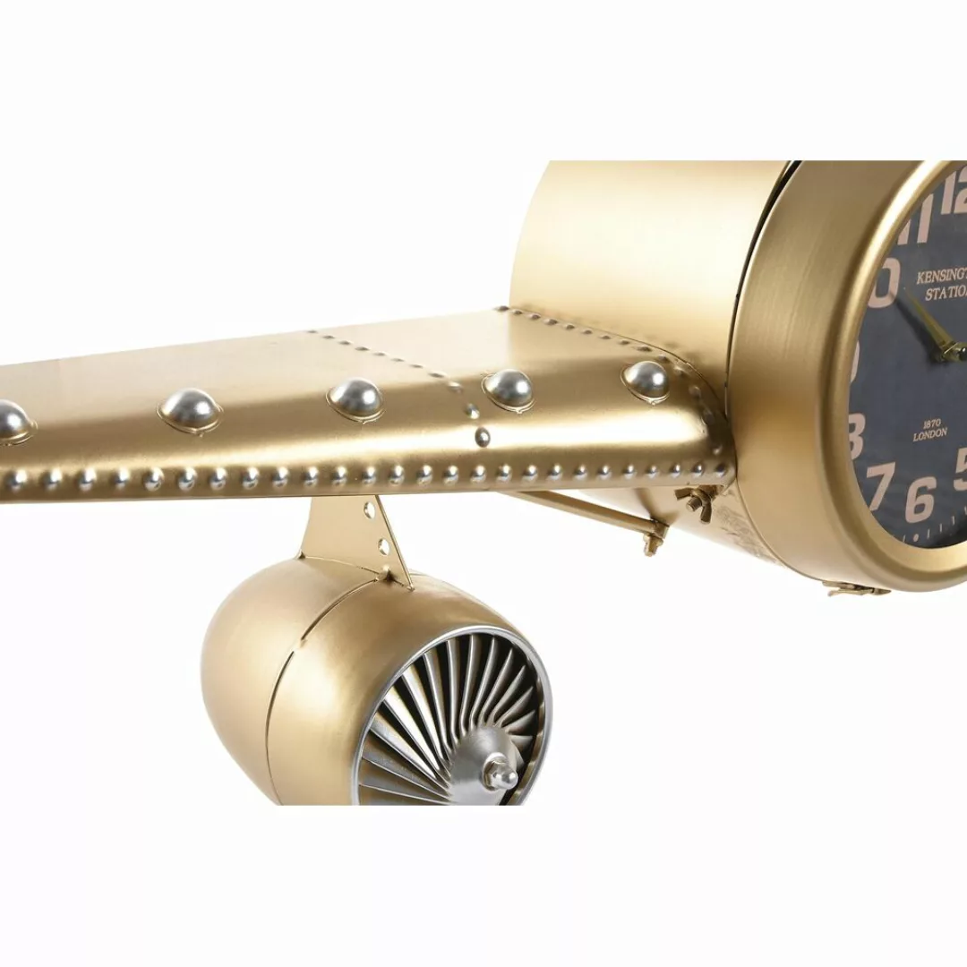 Wanduhr Dkd Home Decor Flugzeug Schwarz Golden Eisen (145 X 20 X 43 Cm) günstig online kaufen