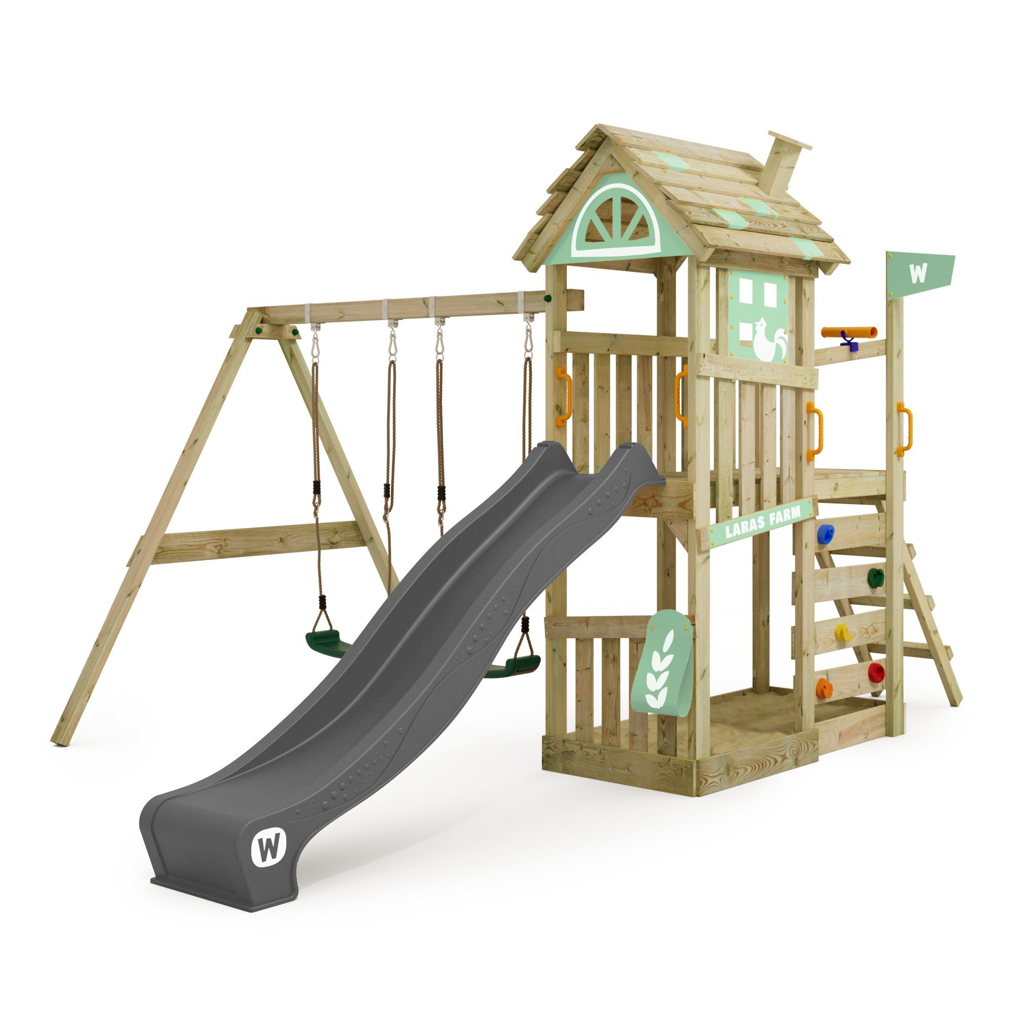 Wickey Spielturm FarmFlyer mit Rutsche, Schaukel günstig online kaufen