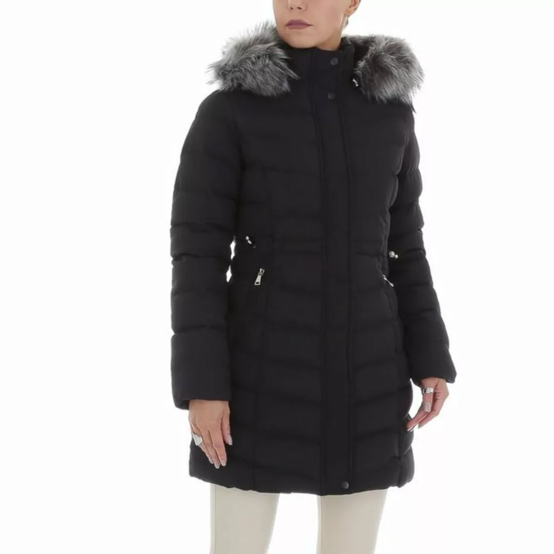 Ital-Design Wintermantel Damen Freizeit Kapuze (abnehmbar) Gefüttert Mantel günstig online kaufen