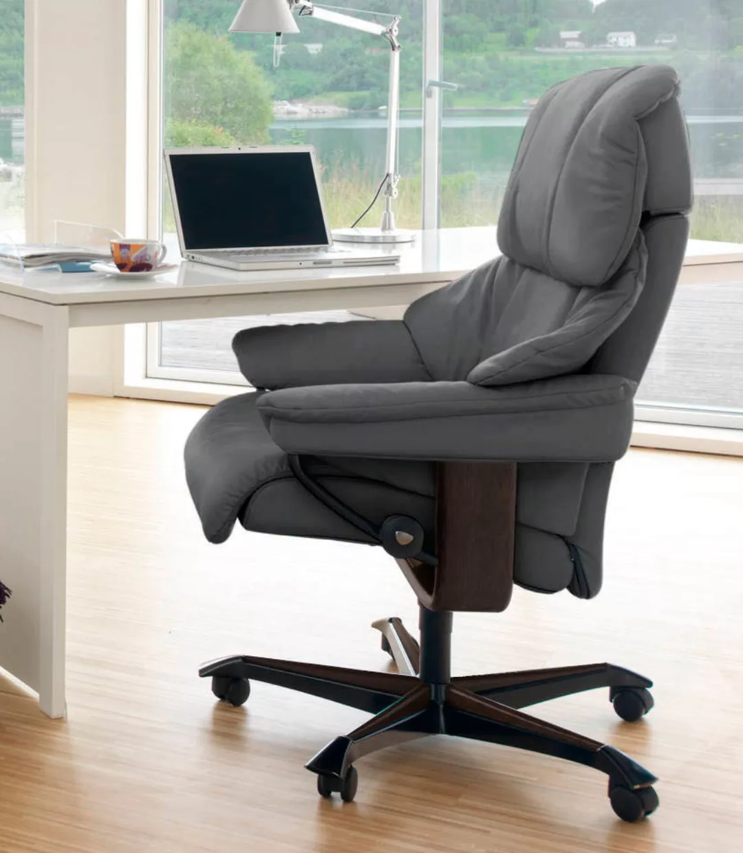 Stressless Relaxsessel "Reno", mit Home Office Base, Größe M, Gestell Braun günstig online kaufen