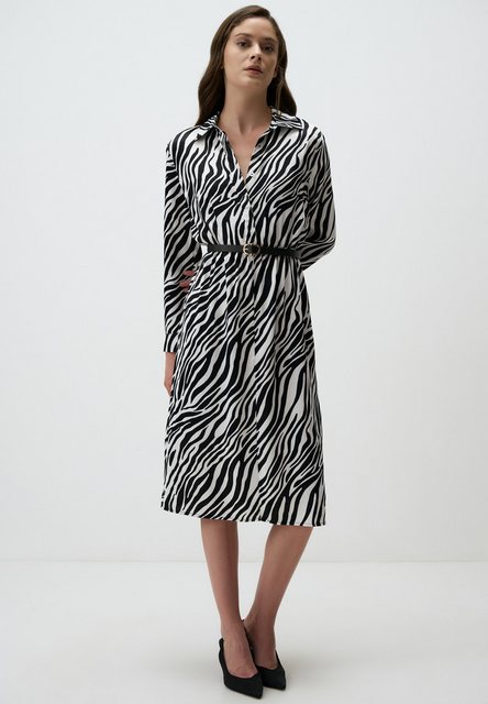 Jimmy Key Hemdblusenkleid Zebra-Muster Gürtel Hemd Kleid günstig online kaufen