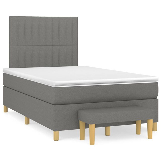 vidaXL Bett Boxspringbett mit Matratze Dunkelgrau 120x190 cm Stoff günstig online kaufen