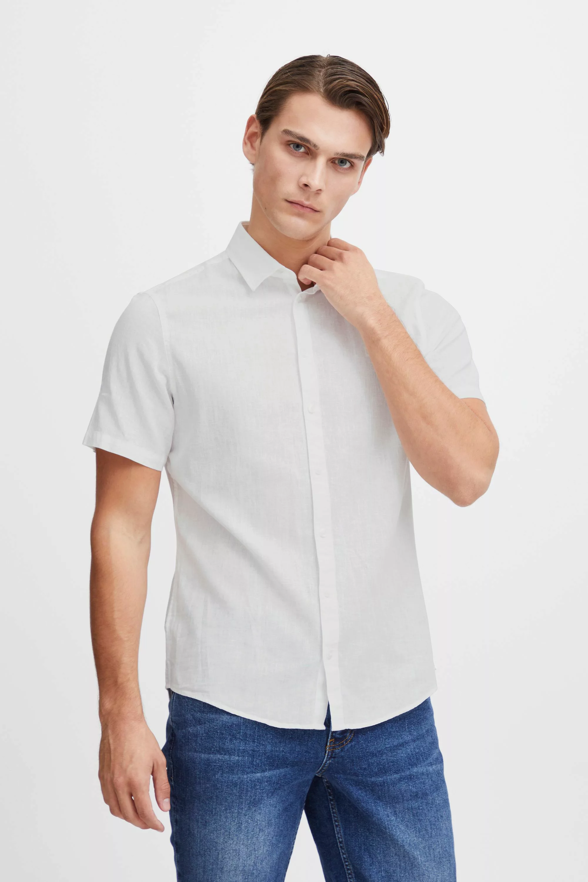 Casual Friday Kurzarmhemd CFAksel SS linen mix shirt Shirt aus Leinenmix günstig online kaufen