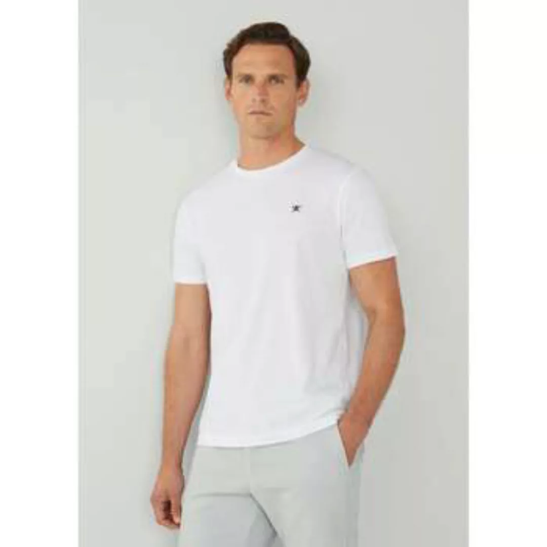 Hackett  T-Shirts & Poloshirts Logo-T-Shirt mit Badebesatz – weiß günstig online kaufen