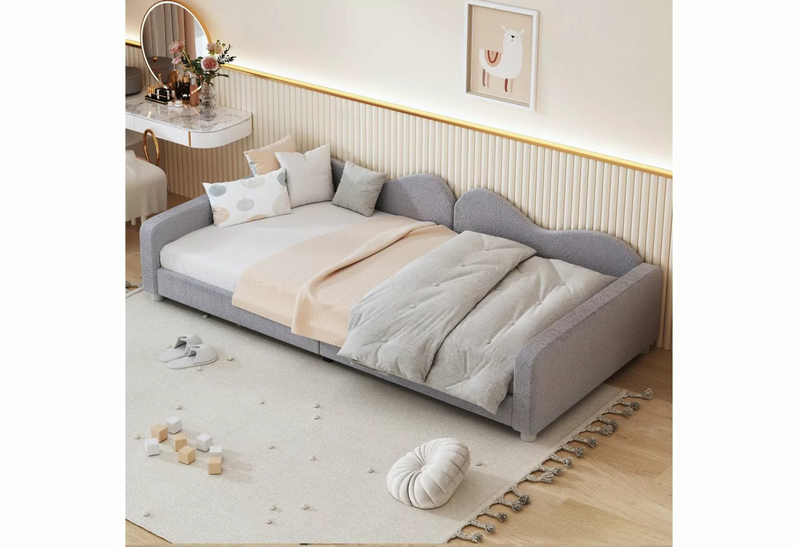 MODFU Kinderbett Polsterbett, Schlafsofa Jugendbett Gästebett 90X200cm (mit günstig online kaufen