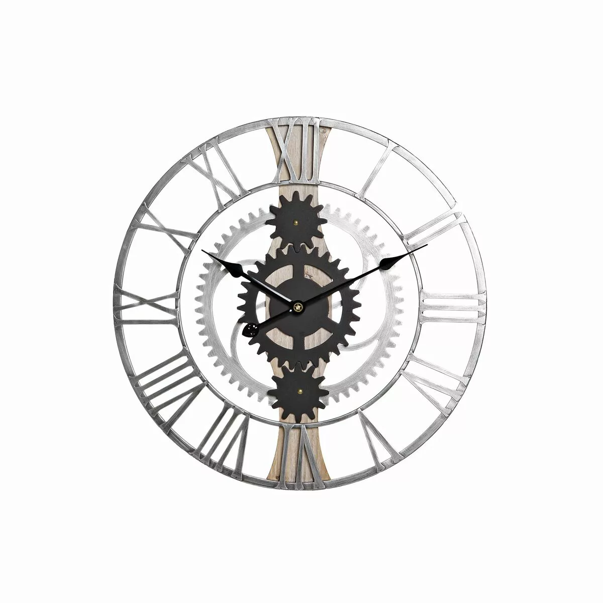 Wanduhr Dkd Home Decor Silberfarben Schwarz Mdf Eisen Zahnräder Loft (60 X günstig online kaufen