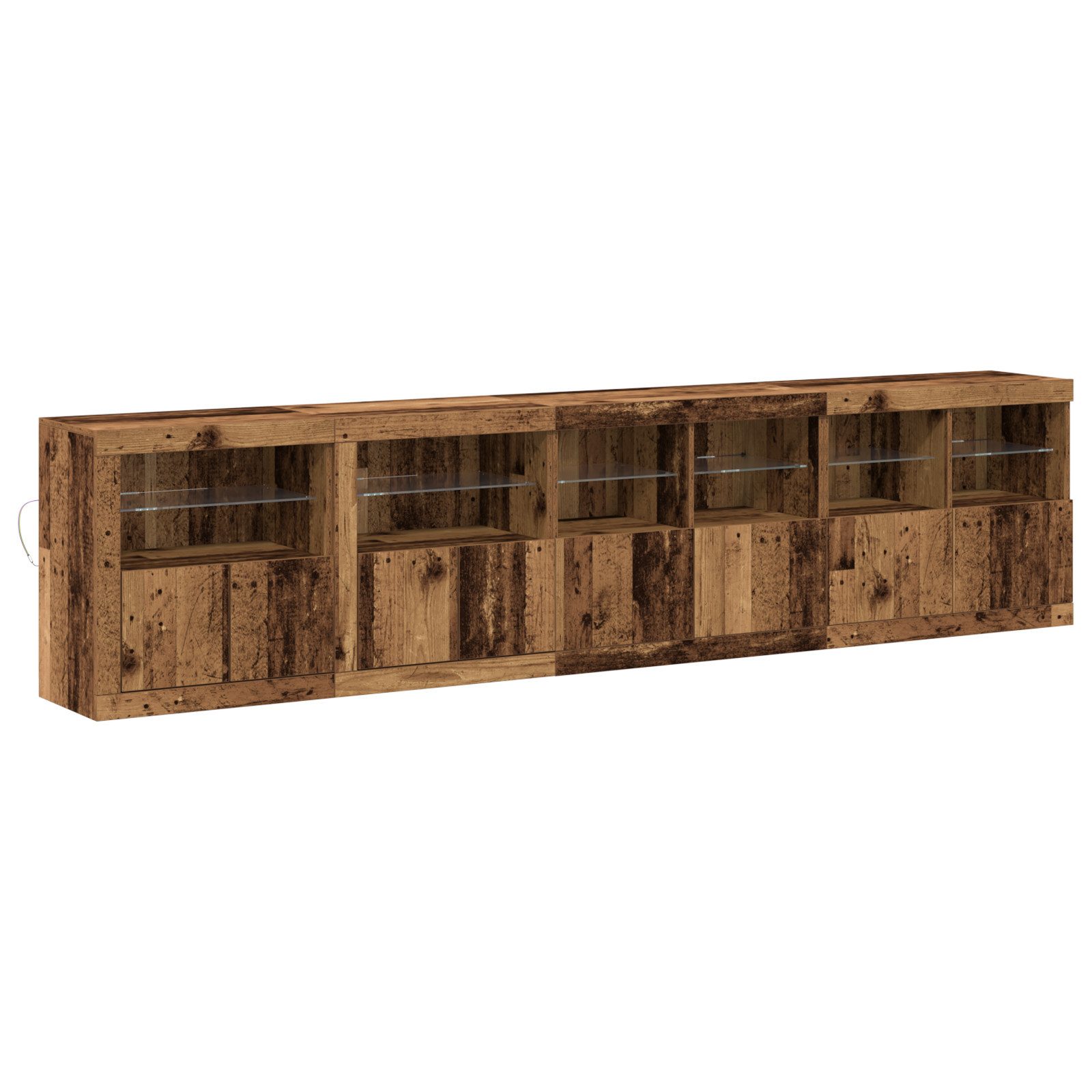 vidaXL Sideboard Sideboard mit LED-Leuchten Altholz günstig online kaufen
