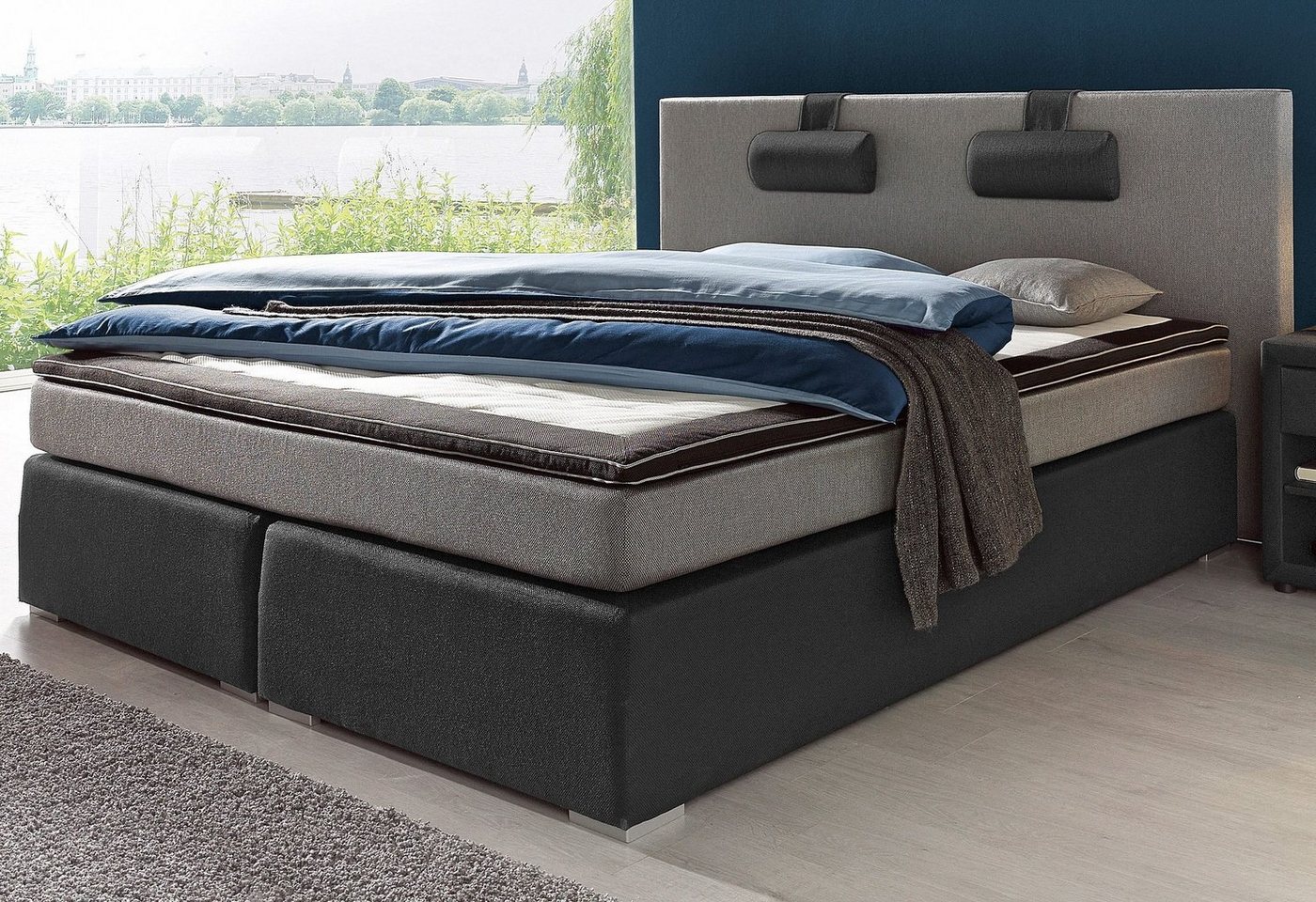 ATLANTIC home collection Boxspringbett "Rick", mit Bonnell-Federkernmatratz günstig online kaufen