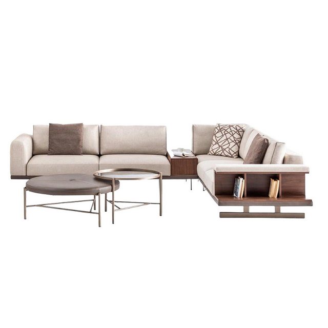 JVmoebel Ecksofa Beiges Ecksofa Sofa L form Sofas Luxus Möbel Wohnzimmer, 1 günstig online kaufen