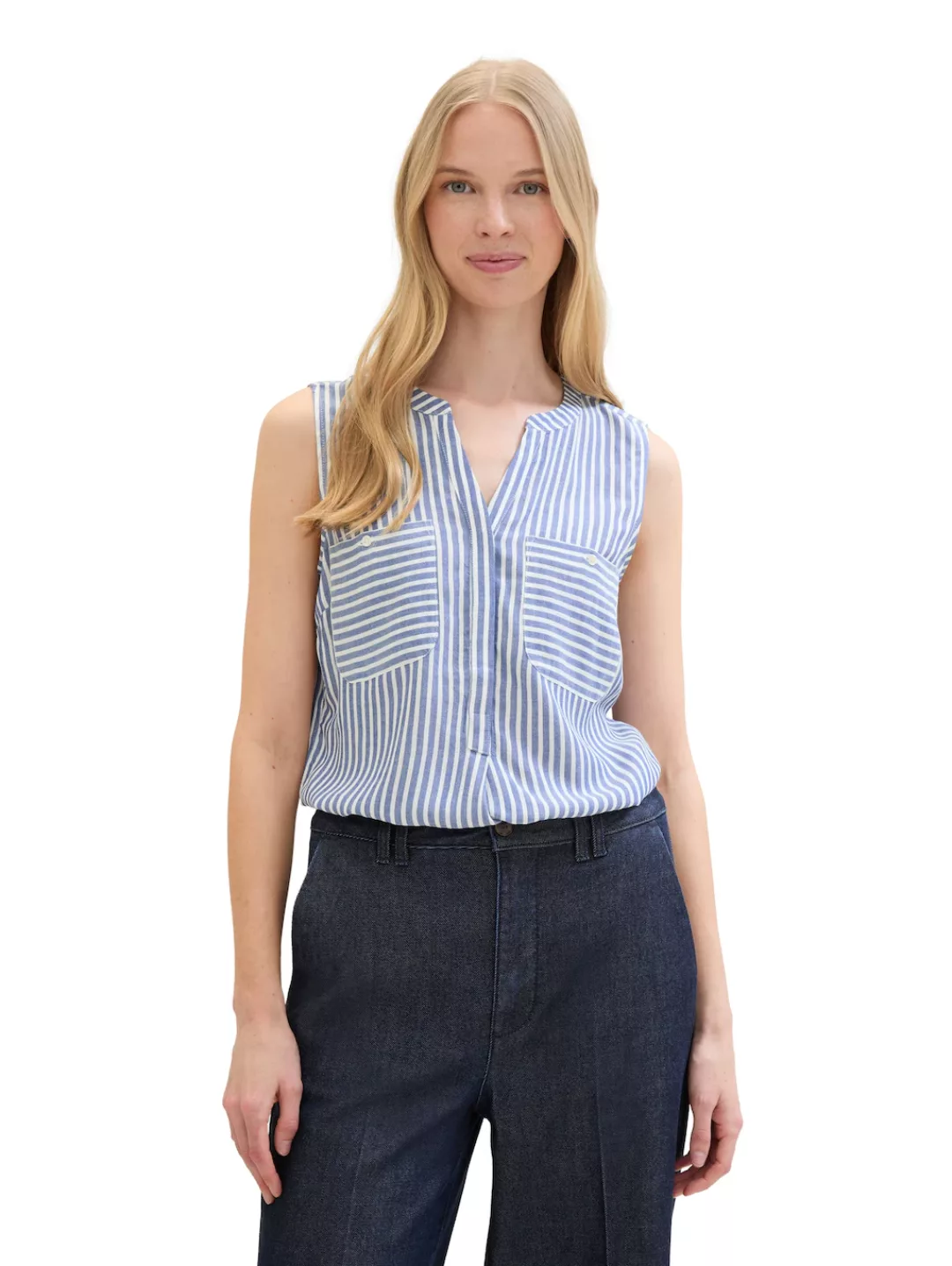 TOM TAILOR Blusenshirt, gestreift mit aufgesetzten Brusttaschen günstig online kaufen