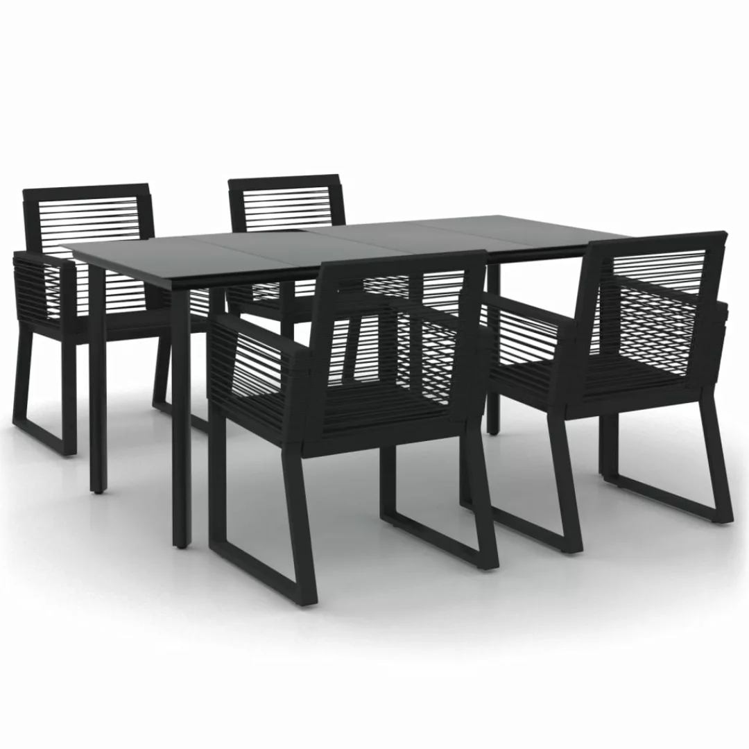 Vidaxl 5-tlg. Garten-essgruppe Schwarz Pvc Rattan günstig online kaufen