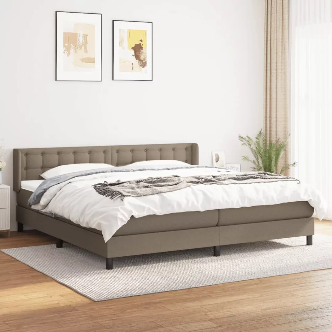 vidaXL Bettgestell Boxspringbett mit Matratze Taupe 200x200 cm Stoff Bett B günstig online kaufen