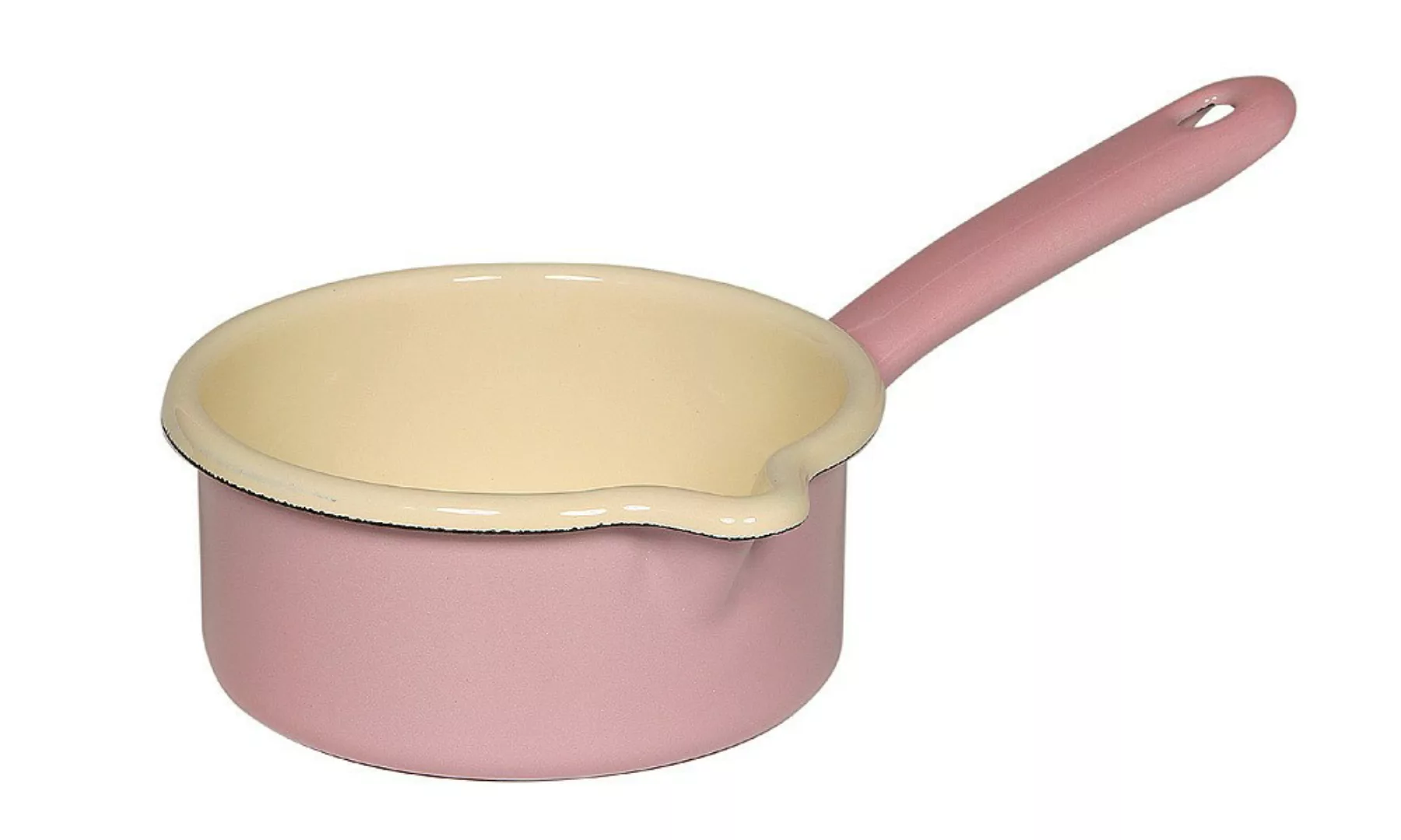 Riess Stielkasserolle mit großem Ausguß Emaille Stieltopf Pastell Rosa 12cm günstig online kaufen