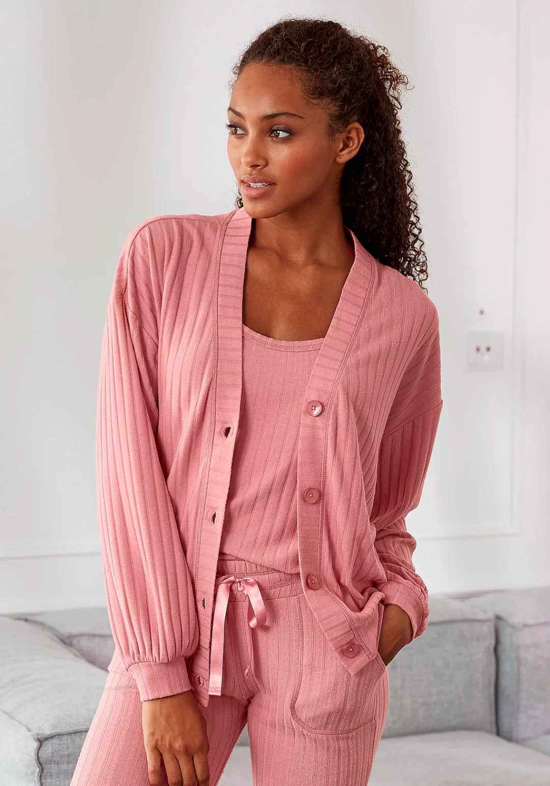 s.Oliver Cardigan mit breiter Knopfleiste, Loungewear günstig online kaufen