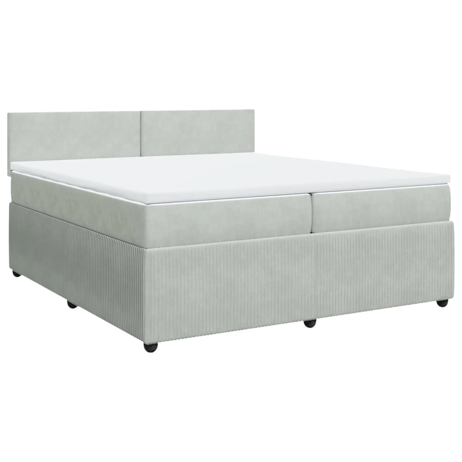 vidaXL Boxspringbett mit Matratze Hellgrau 200x200 cm Samt2100335 günstig online kaufen