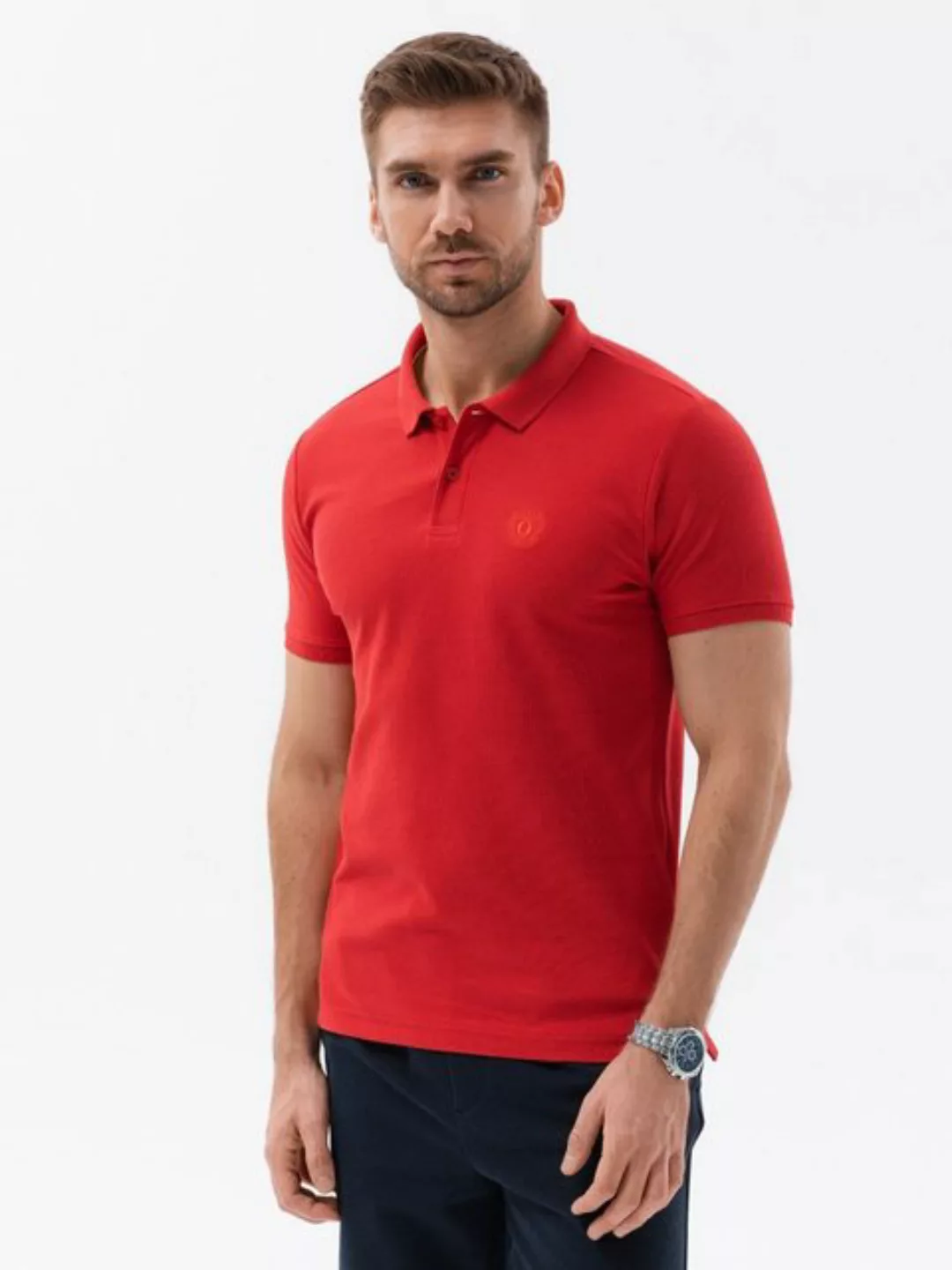 OMBRE Poloshirt Ombre Herren Pique-Strick-Poloshirt - dunkelrot V14 S1374 M günstig online kaufen