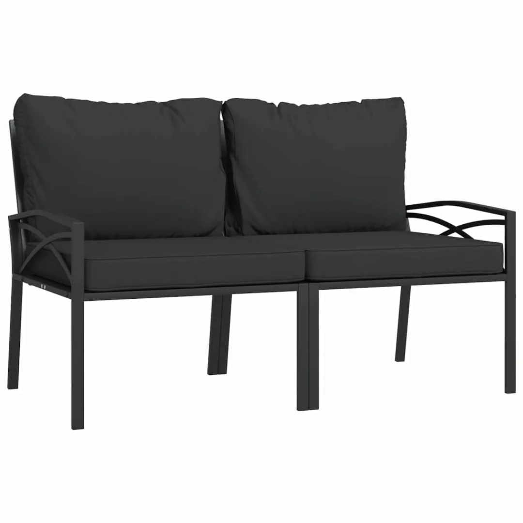 vidaXL Loungesofa Gartenstühle mit Grauen Kissen 2 Stk. 62x75x79 cm Stahl, günstig online kaufen