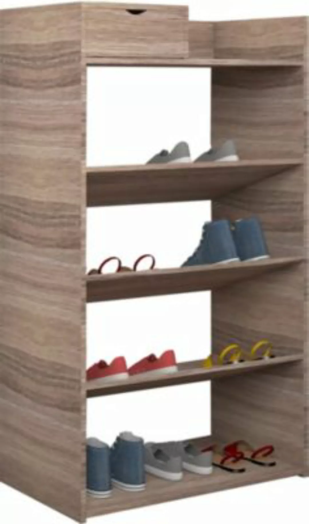 VCM Holz Regal Dielenmöbel Schuhregal Schuhschrank Schublade 5 Fächer Fudal günstig online kaufen