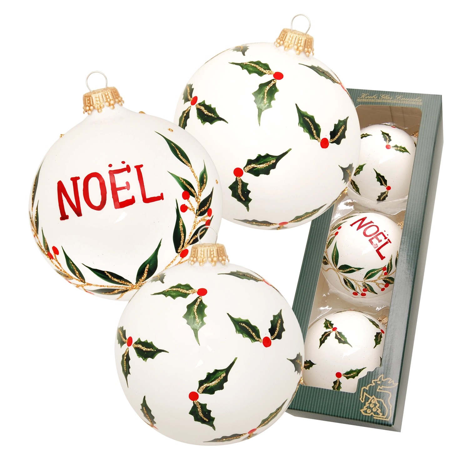 Krebs Glas Lauscha Weihnachtskugeln Distel Scandic Xmas 3-tlg. 8cm günstig online kaufen