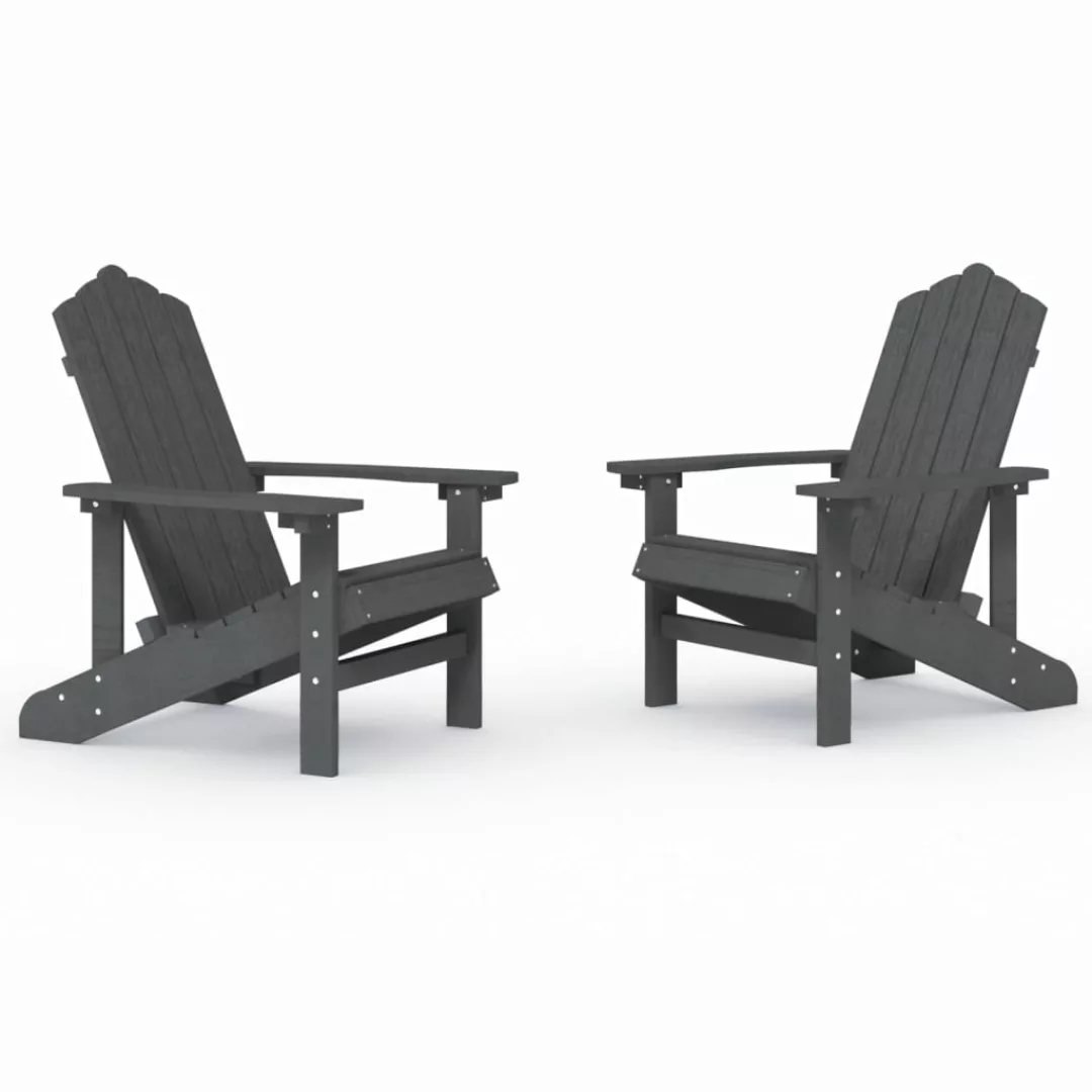 Vidaxl Adirondack-gartenstühle 2 Stk. Hdpe Anthrazit günstig online kaufen