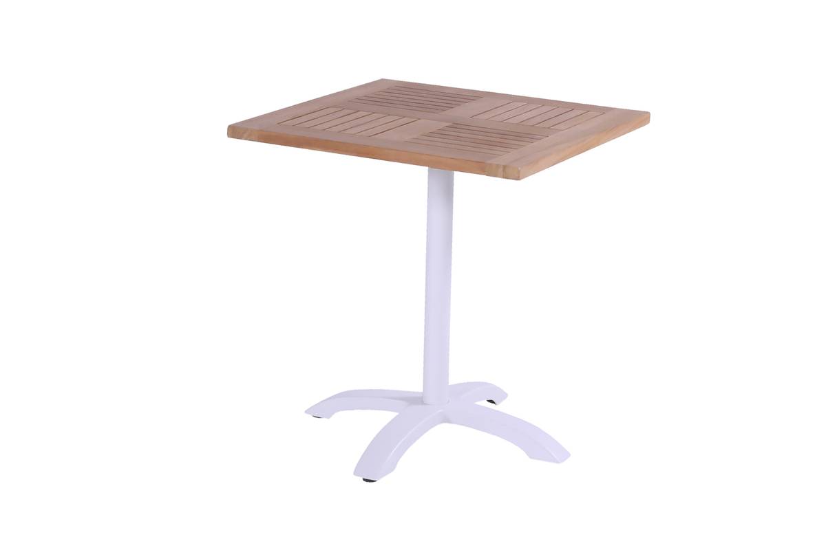 Sophie Teak Bistrotisch 70x70 cm Weiß günstig online kaufen