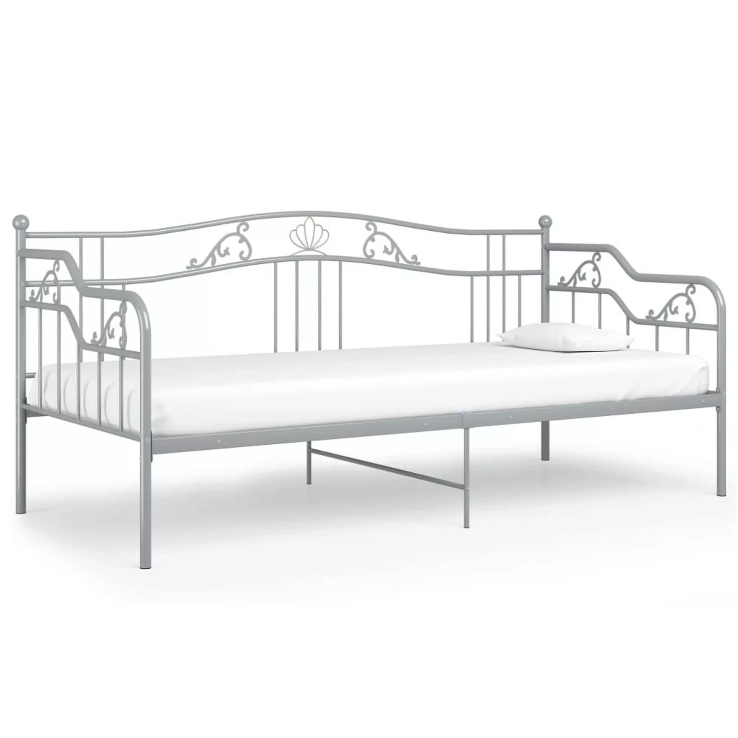 Schlafsofa Bettgestell Grau Metall 90x200 Cm günstig online kaufen