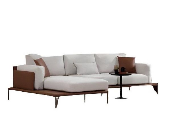 Xlmoebel Ecksofa Designer Ecksofa in L-Form mit weiß-braunem Farbmix für ei günstig online kaufen