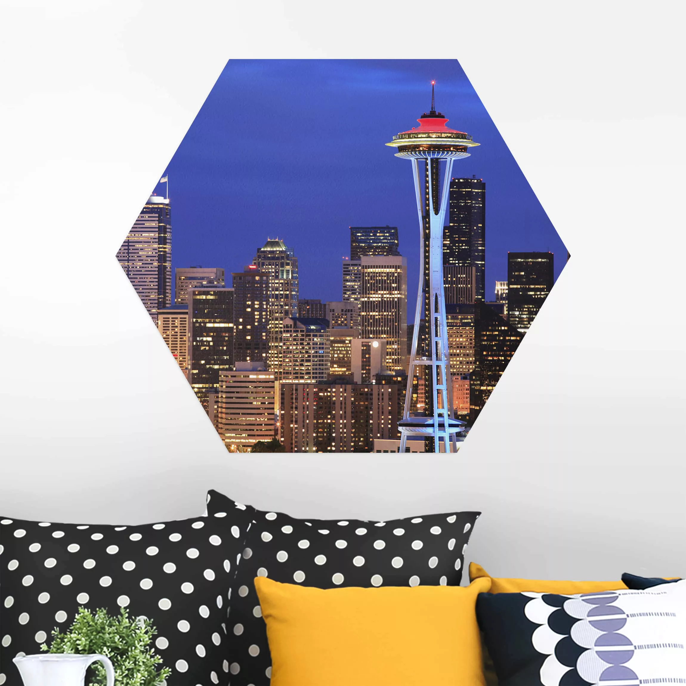 Hexagon-Alu-Dibond Bild Architektur & Skyline Seattle günstig online kaufen