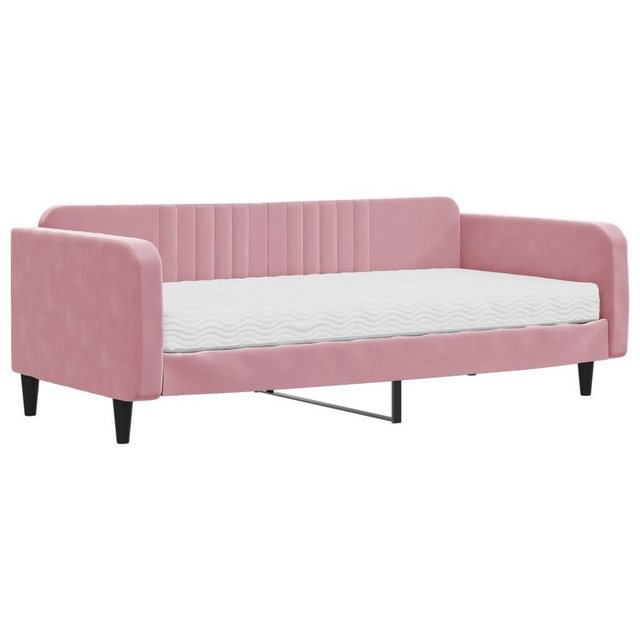 vidaXL Gästebett Gästebett Tagesbett mit Matratze Rosa 100x200 cm Samt Bett günstig online kaufen