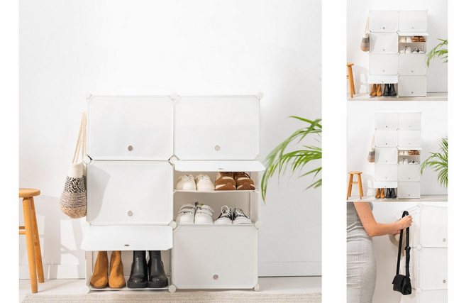 InnovaGoods Schuhschrank 20 paar Tragbares Modul-Schuhregal InnovaGoods Wei günstig online kaufen