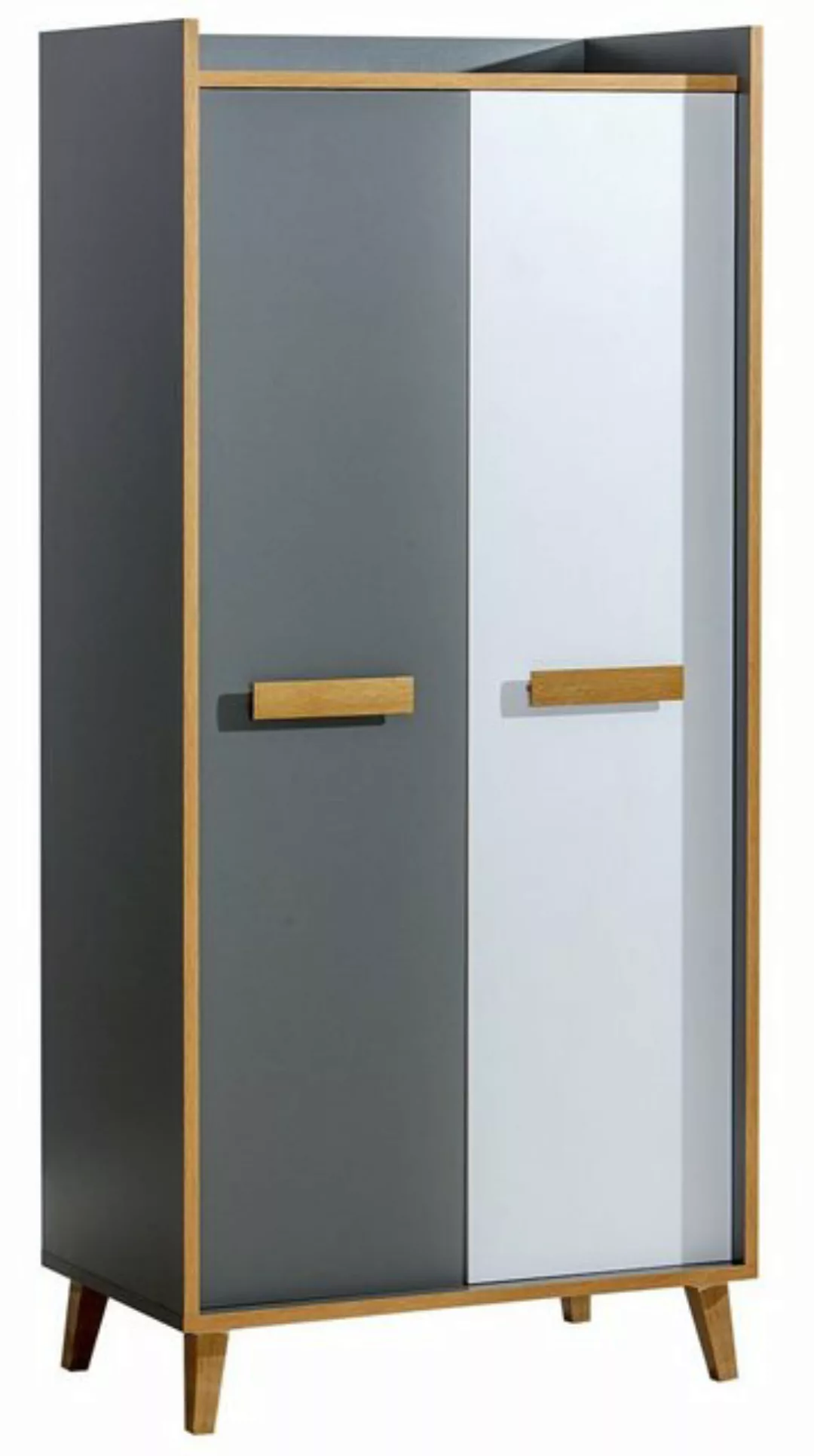 Feldmann-Wohnen Kleiderschrank Viso (1-St) 90x55x195cm Eiche Riviera anthra günstig online kaufen