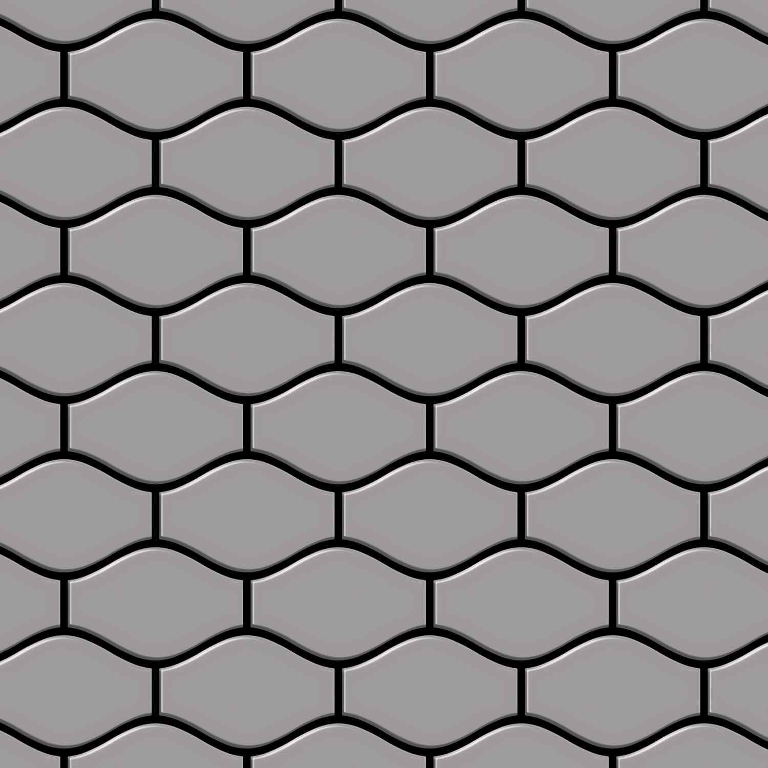 ALLOY Mosaik Fliese Massiv Metall Edelstahl Matt Grau 1,6mm Stark Karma-s-s günstig online kaufen