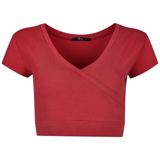 Evoni Crop-Top Damen Crop Top Kurzarmshirt Baumwolle Bauchfrei günstig online kaufen