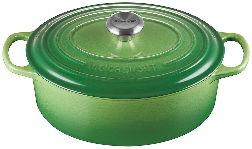 Le Creuset Bräter Signature Oval Gusseisen Bamboo Green 31 cm günstig online kaufen