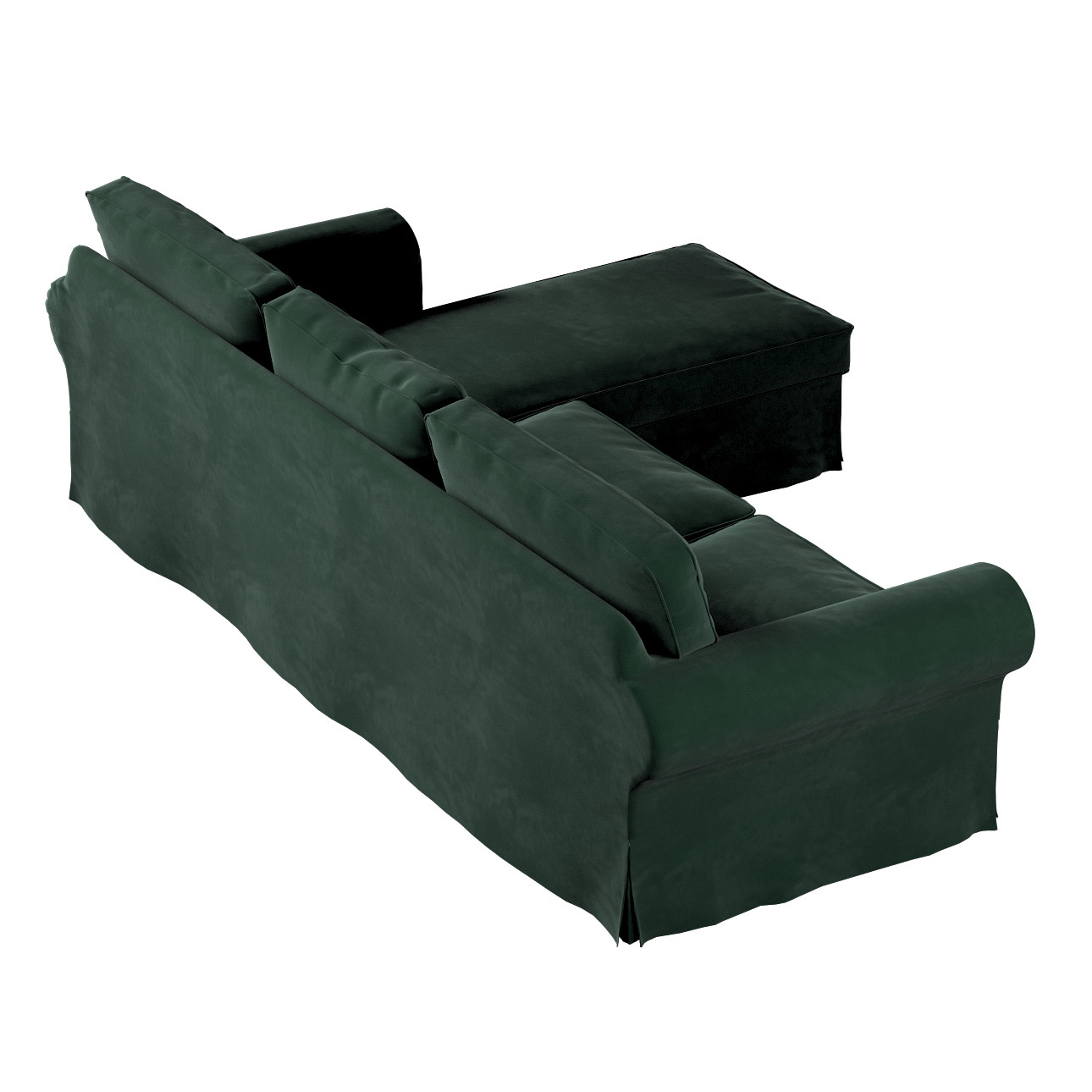 Bezug für Ektorp 2-Sitzer Sofa mit Recamiere, dunkelgrün, Ektorp 2-Sitzer S günstig online kaufen
