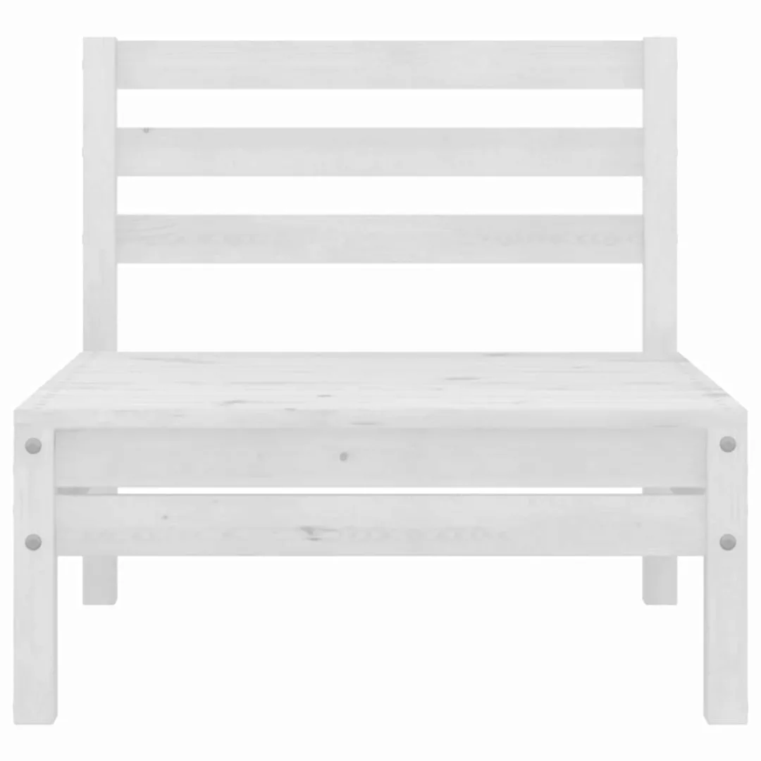 Garten-mittelsofa Weiß Kiefer Massivholz günstig online kaufen