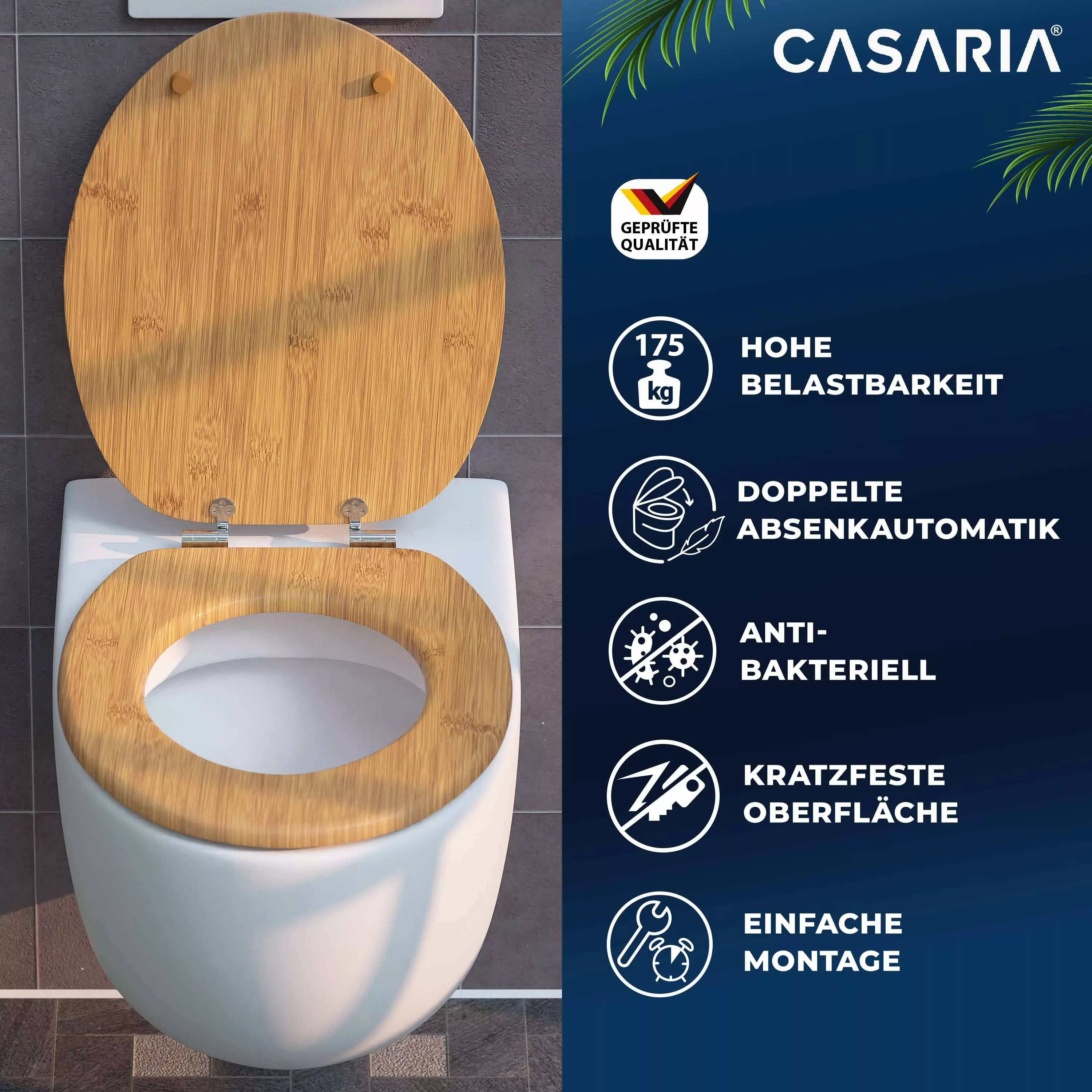 Casaria WC-Sitz, Doppelte Absenkautomatik MDF Holz günstig online kaufen