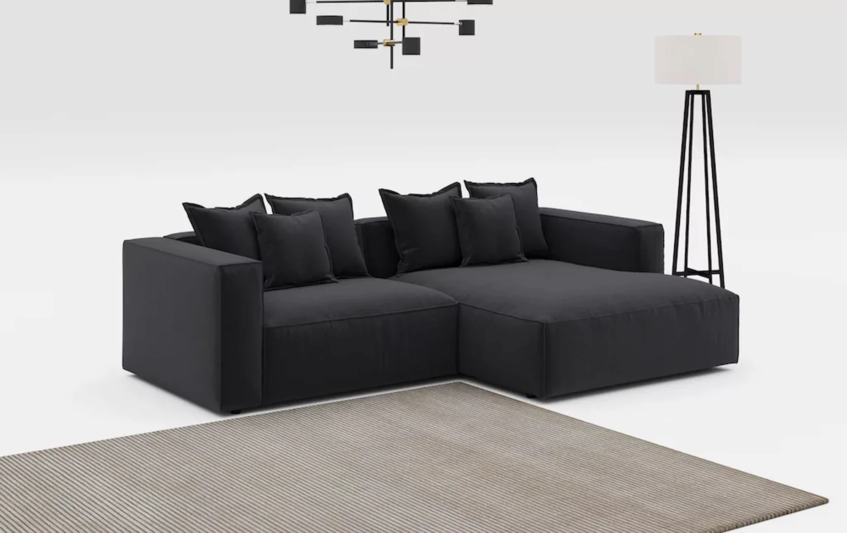 INOSIGN Ecksofa "Cowboy L-Form", mit 6 Kissen, kubisches Sofa günstig online kaufen
