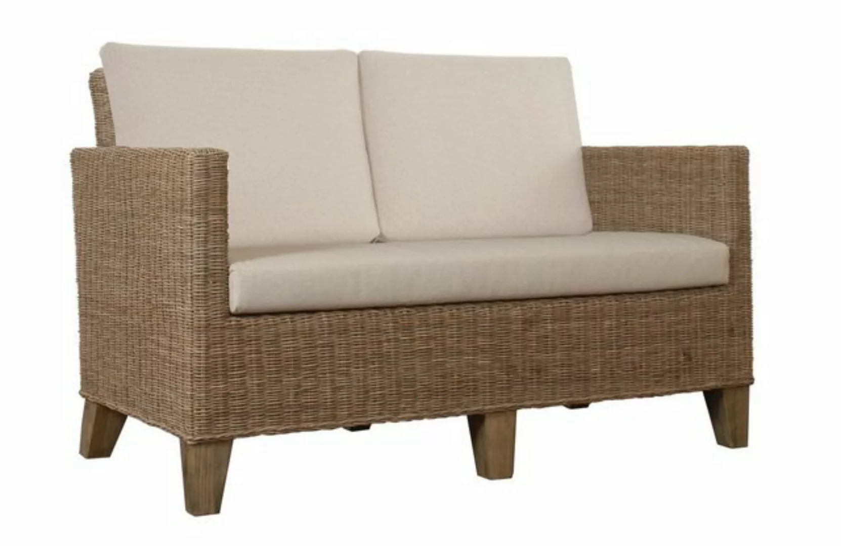 Krines Home Loungesofa Rattan-Sofa 2-Sitzer Lounge Couch aus echtem Rattan günstig online kaufen