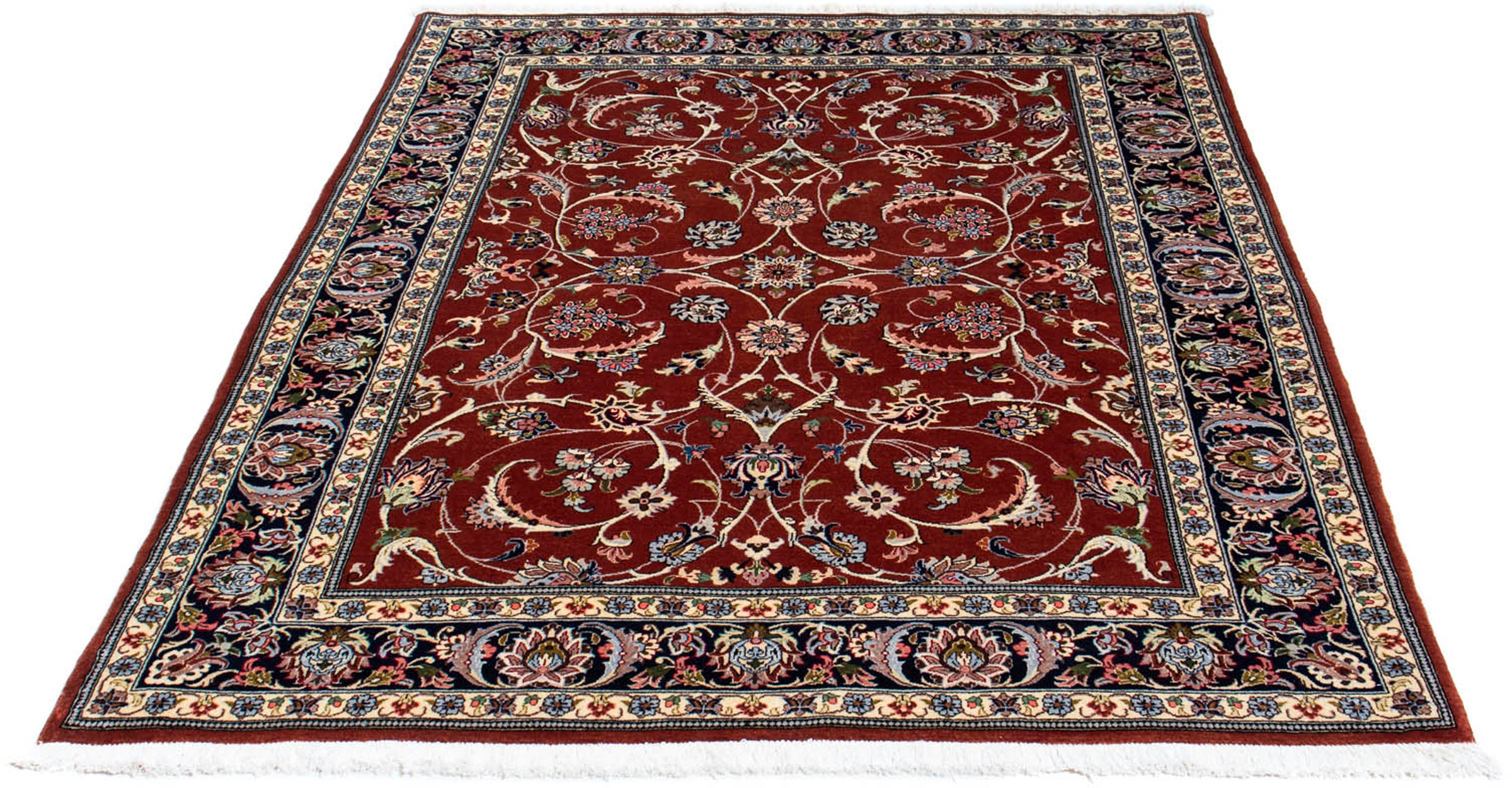 morgenland Orientteppich »Perser - Ghom - 181 x 136 cm - dunkelrot«, rechte günstig online kaufen