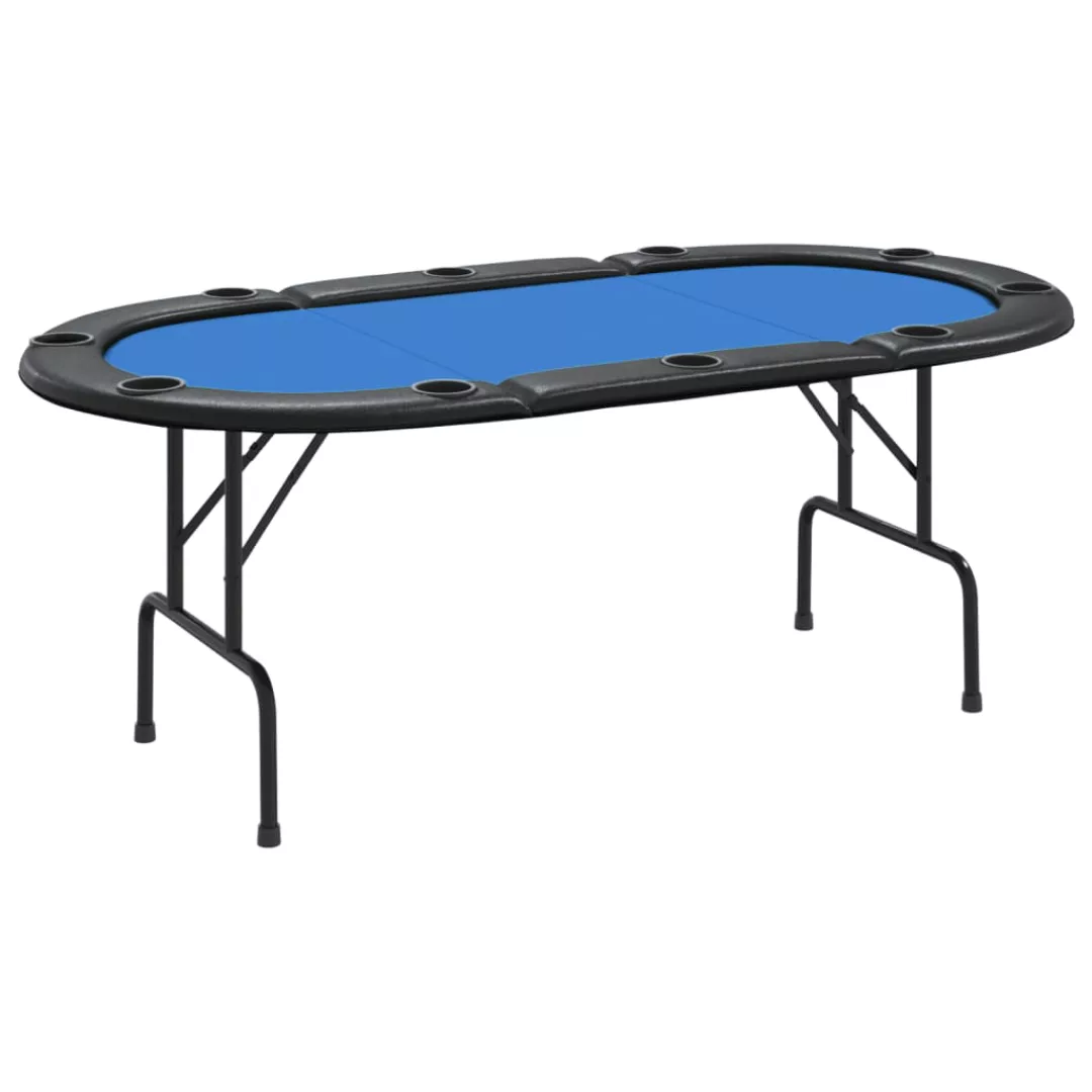 Vidaxl Pokertisch Klappbar 10 Spieler Blau 206x106x75 Cm günstig online kaufen