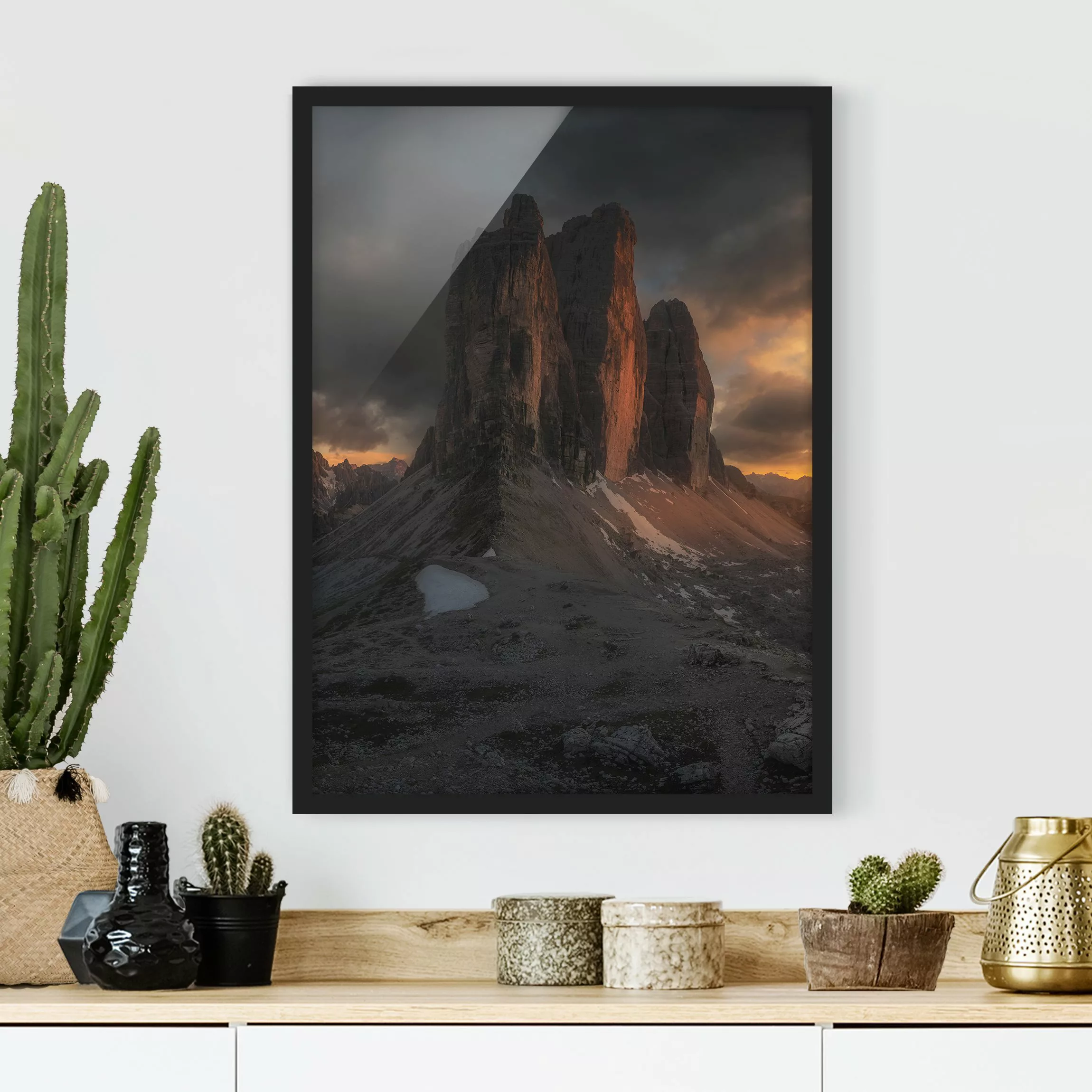 Bild mit Rahmen Natur & Landschaft - Hochformat Drei Zinnen günstig online kaufen