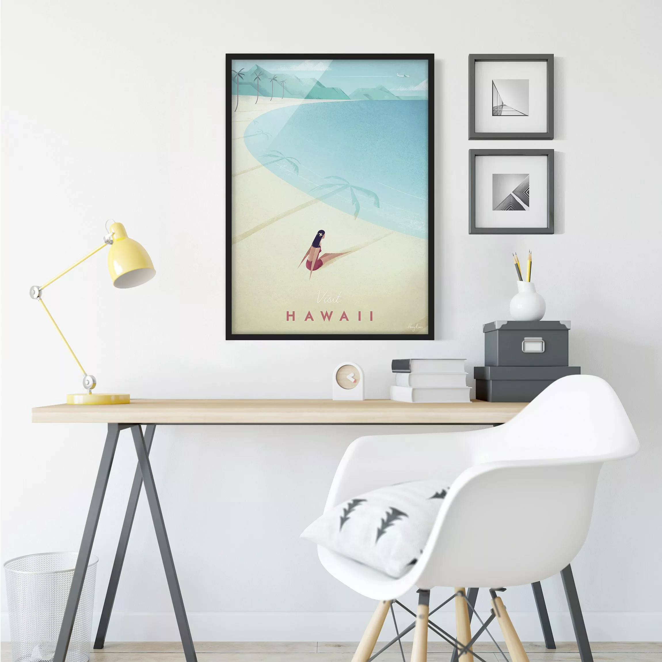 Bild mit Rahmen Strand - Hochformat Reiseposter - Hawaii günstig online kaufen