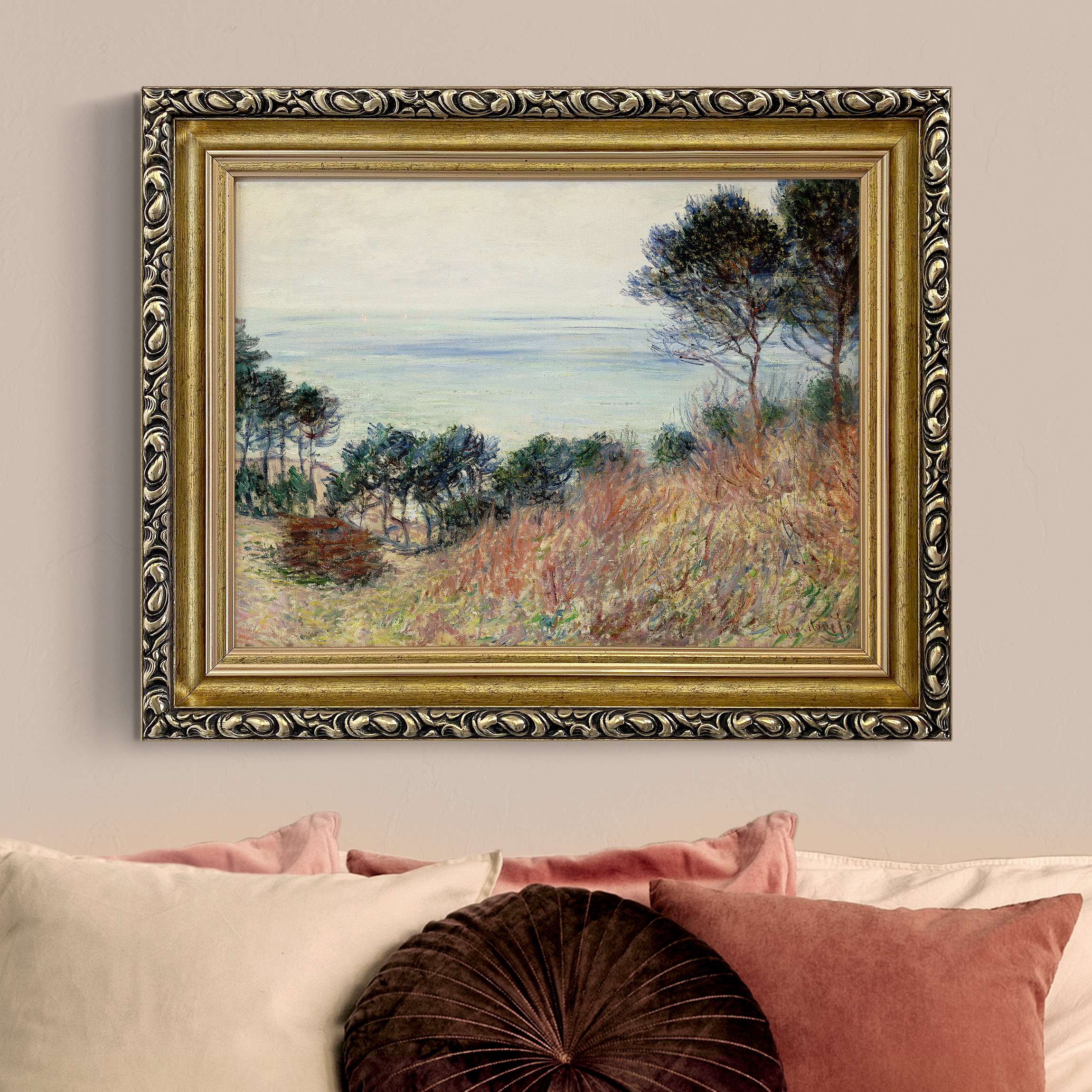 Gerahmtes Leinwandbild Claude Monet - Küste Varengeville günstig online kaufen