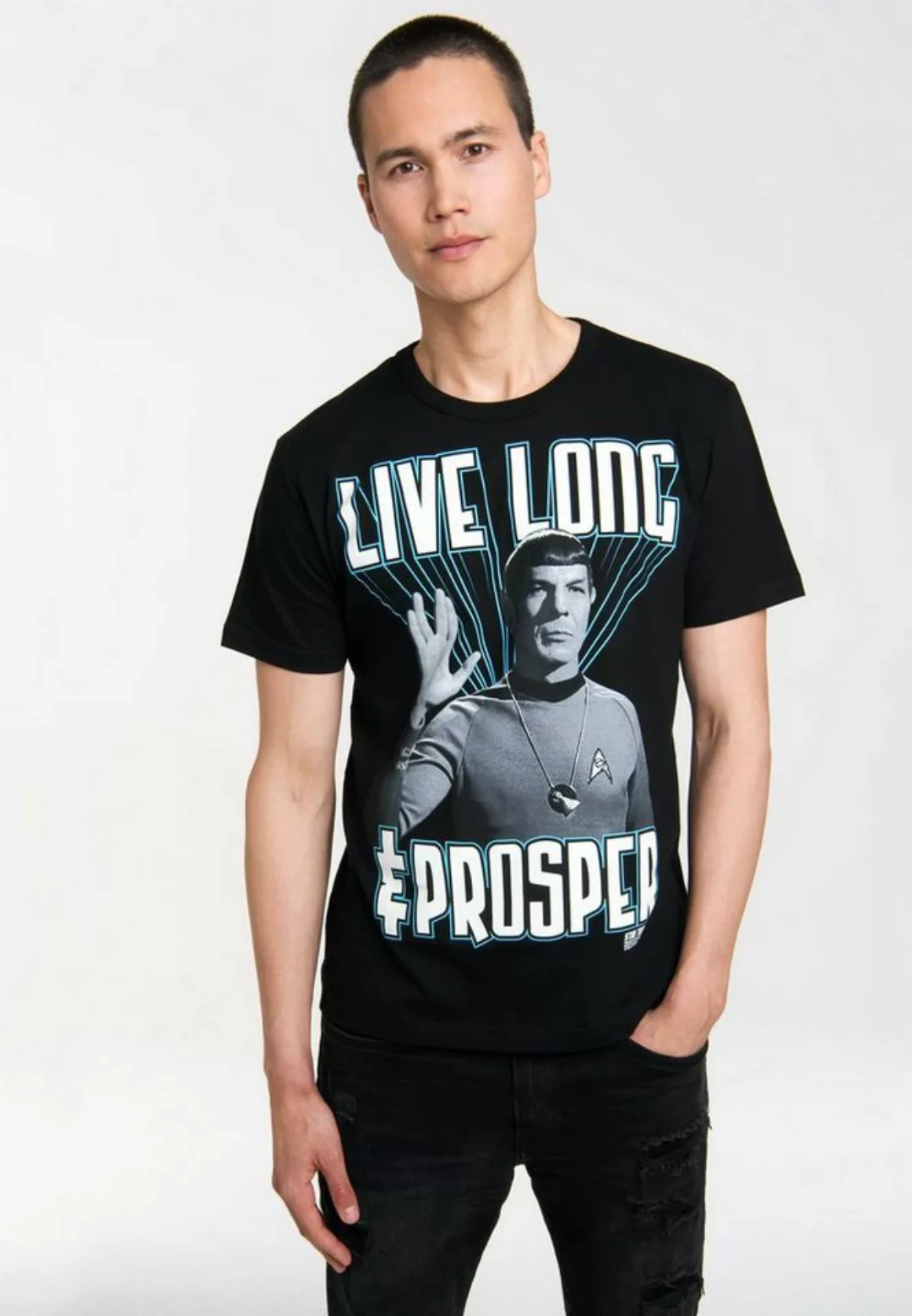 LOGOSHIRT T-Shirt "Spock – Star Trek – Live Long & Prosper", mit coolem Fro günstig online kaufen